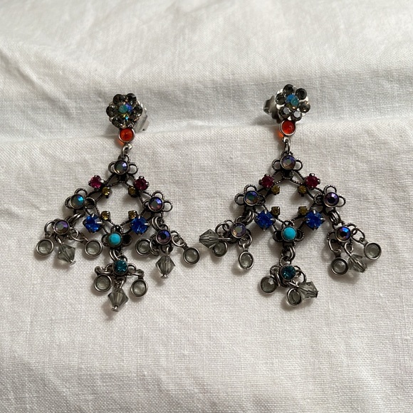 Sorrelli Chandelier Earrings with Multicolored Swarovski Crystals - Picture 1 of 3